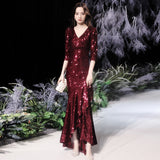 Olivia Wilde See Through Dress Fishtail Sequins Elegant Dress
