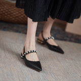 Flat Dress Sandals Spring/Summer Pointed Pearl Back Sandals