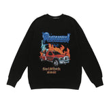Mens Fall Outfits Sweater Men and Women Hiphop High Street Couple Retro Portrait