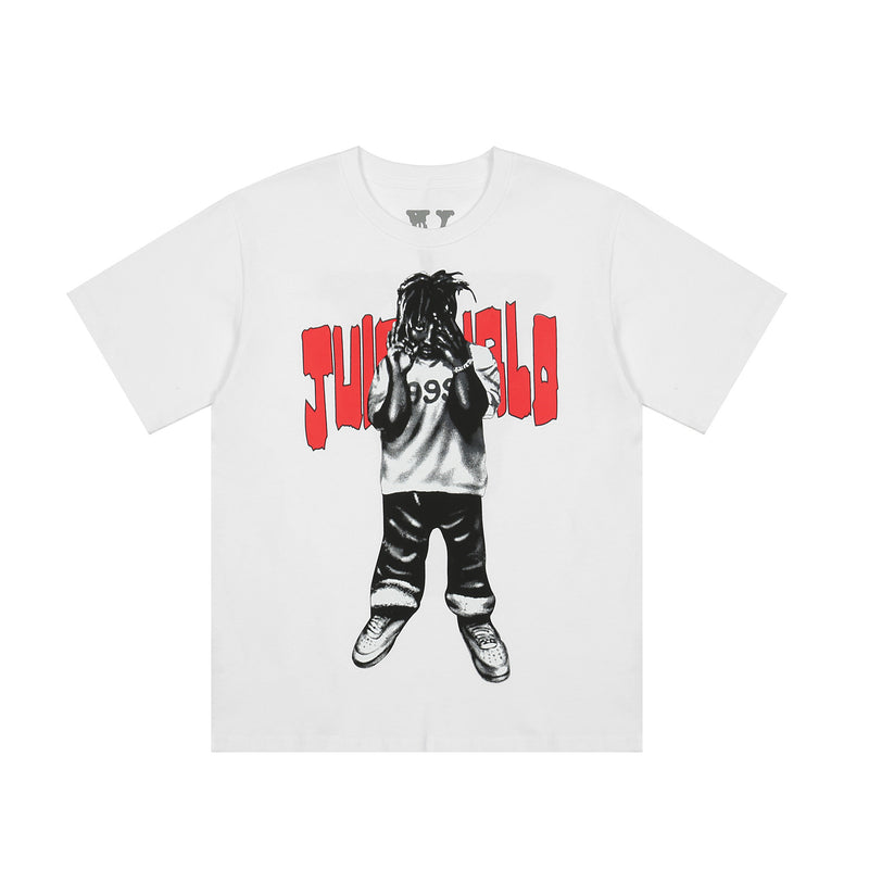 Fighting Demons Vlone T Shirt 999 Joint Character Printed Large V 3M Reflective Loose Short Sleeve T-shirt