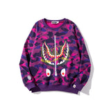 Shark Print Sweatshirts Spring And Autumn Shark Head Camouflage Pullover Sweater Thin Men And Women