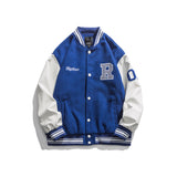 Baby Blue Varsity Jacket Spring Baseball Uniform Men's Casual Embroidered Jacket