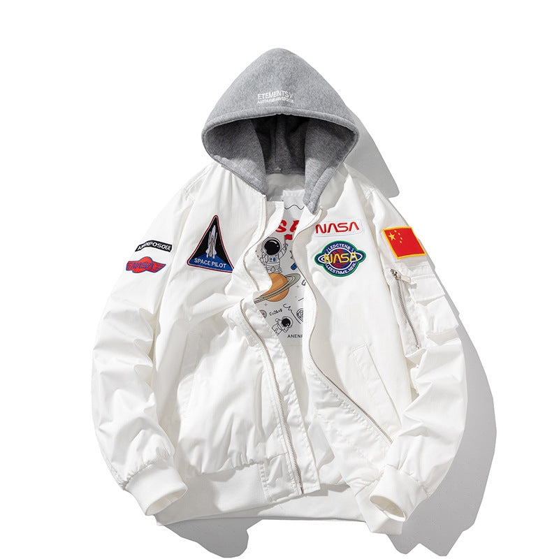 NASA Varsity Jacket Casual Jacket Men's and Women's Embroidered Loose Flight Jacket