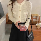 Preppy Aesthetic Sweater Autumn Crew Neck Sweater Coat Women's Top