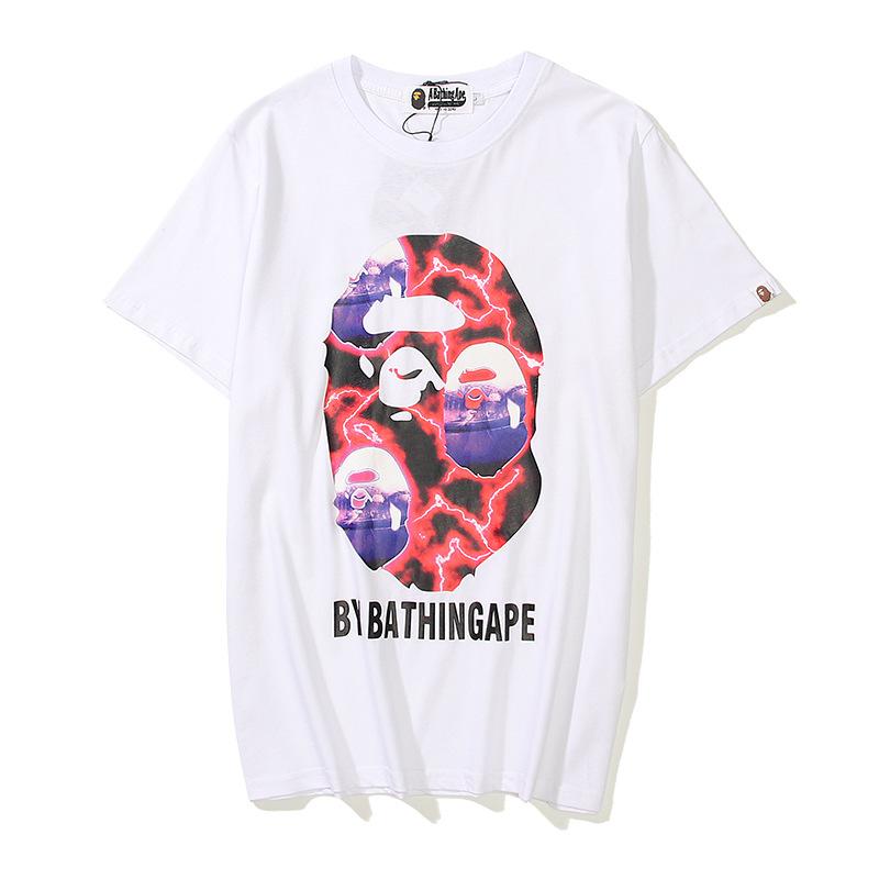 Shark Print T Shirt Ape Head Short Sleeve Cartoon Anime Loose-Fitting Casual T-Shirt