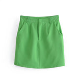 Women Fall Fall Two-Color High Waist Skirt Solid Color Sheath Skirt