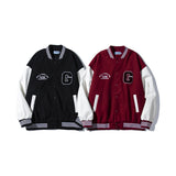 Black Varsity Jacket Oversize Baggy Coat Men's and Women's Jacket Autumn Baseball Uniform