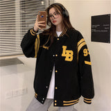 White Varsity Jacket Girl Spring and Autumn Clothes Student Versatile Top Baseball Uniform