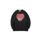 Mens Fall Outfits Love Letter Graffiti Couple Knitted Pullover Top Loose Hanging Shoulder Sweater
