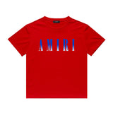 Amiri T Shirt Gradient Letter Flower Casual Hip Hop Short Sleeve T-shirt