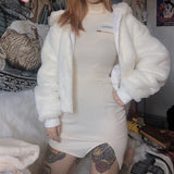 Women Winter Coats Women's Long Sleeve Zipper Hooded Plush Loose Women's Jacket