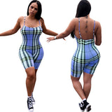Women Plaid Catsuit Woman Checkered Jumpsuit Suspender Plaid Printed Casual Jumpsuit Jumpsuit