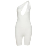 Summer High Waist Tight Sleeveless Casual Sports One-Piece Shorts