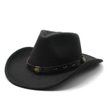 Cowboy Hats Western Cowboy Hat Woolen Jazz Top Hat Male Ladies' National Style Broad-Brimmed Hat