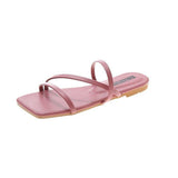 Women Open Toe Sandals Flats Summer Candy Color Fashion Flat Heel Slippers