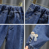 Toddler Girls Pants Girls' Spring Clothes Denim Bow Closed Toe