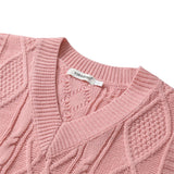 Men Sweater Vest Solid Color Sweater Vest Men's Loose V-neck Sleeveless Sweater BF Idle Style Waistcoat Vest