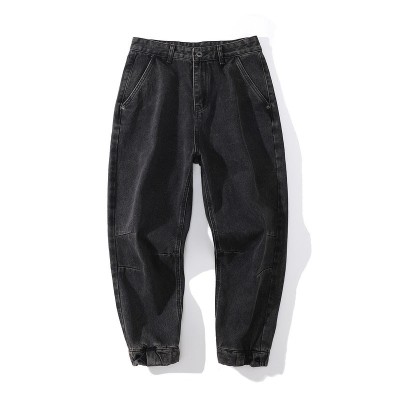 Mens Fall Outfits Men's Jeans Casual Loose Tappered Workwear Harem Pants