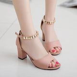 Nude Block Heel Peep Toe