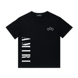 Amiri T Shirt Five-Star Letter Print Casual Hip Hop round Neck Short Sleeve T-shirt