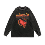 Mens Fall Outfits Hip Hop Retro Rapper Long Sleeve T-shirt Men And Women Street Round Neck Sweater