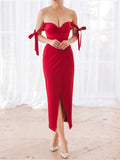 Bridesmaid Dress Spring/Summer Women'S Sexy V-Neck Strap Sheath Dress