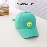 Smiley Face Cap Solid Color Embroidered Smiley Children's Baseball Cap