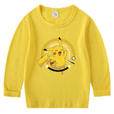 Children Pokemon Pikachu Hoodie Children's Cotton T-shirt for Spring and Autumn