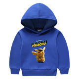 Children Pokemon Pikachu Hoodie Autumn and Winter Boys and Girls Children Fleece-Lined Long Sleeve