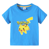 Children Pokemon Pikachu T Shirt Summer Clothing Short Sleeve T-shirt Leisure Sports