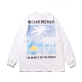 Mens Fall Outfits Long-Sleeved T-shirt Men and Women Autumn Dark Loose Top