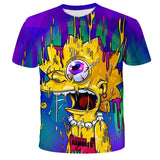 Homer Simpson Shirt Fashion Summer Printed T-shirt Casual Short Sleeve