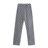 Women Fall Fall New Two-Color Slimming Chessboard Plaid Casual Pants High Waist Trousers