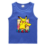 Children Pokemon Pikachu T Shirt Cotton Leisure Sports Sweat-Absorbent Vest