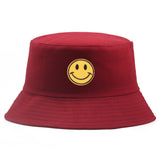 Smiley Face Cap Embroidered Fisherman Hat