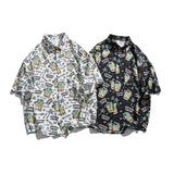 Men T Shitrs Summer Men's Cartoon Printing Lapel Shirt