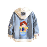 Comic Denim Jacket Casual Loose Denim Jacket Coat Printing