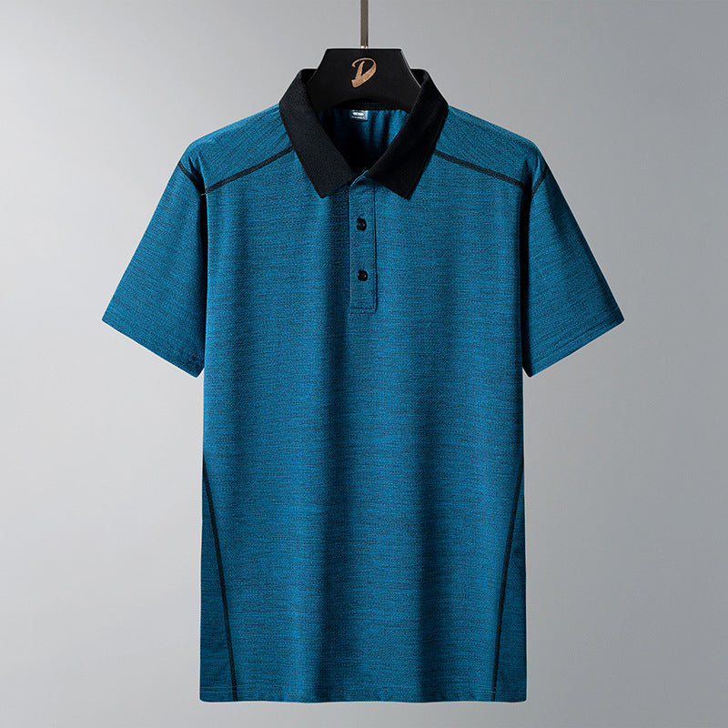 Sweat Wicking Shirt Men's Ice Silk Quick-Drying Short-Sleeved T-shirt Spring and Summer