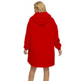 Hoodies Blankets Winter Fleece-Lined Thickened Lazy Blanket Solid Color Large Pocket Home