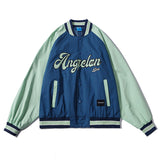 Baby Blue Varsity Jacket Multi-Color Coat Men's Retro Loose Casual Baseball Uniform