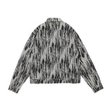 Men Denim Coat Jean Jackets Snowflake Washed Tie-Dye Denim Jacket Top Men Loose Lapels Denim Jacket