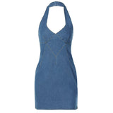 Maddy Euphoria Outfits Summer Zipper V-neck Vintage Dress for Women