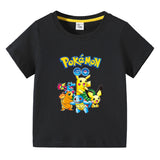 Children Pokemon Pikachu T Shirt Summer Cotton Short Sleeve T-shirt