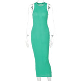 Victoria Beckham Dresses Women's Summer Fashion Casual Knitted Sleeveless round Neck Dress