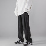 Mens Corduroy Pants Warm-Keeping Pants Loose Student Straight Wide Leg Thickened Casual Pants for Women