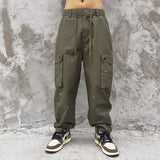 Man Fall Outfits Cargo Pants Spring and Summer Pants Men and Women Loose Multi-Pocket Workwear Straight-Leg Trousers