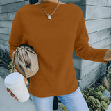 Women's Fall Outfits Sweater Women's Autumn Winter Sexy Long Sleeve Solid Color Top
