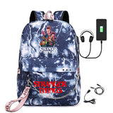 Stranger Things Hellfire Club Backpack Stranger Things Printed USB Backpack Student School Bag