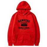 Stranger Things Hoodie Floral Print Long Sleeve Pullover Fleece Hoodie Loose Sportswear Autumn and Winter