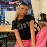 Music Festivals Rave Outfits Girls Tops Summer Women's Fashion Short Sleeve round Neck T-shirt